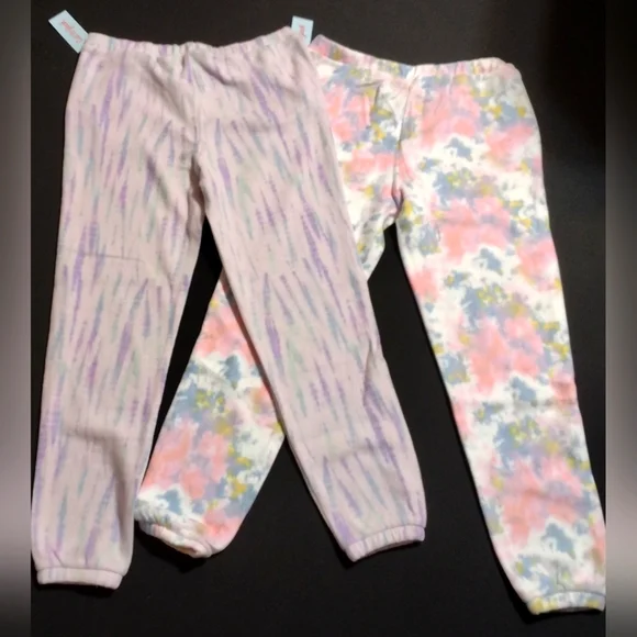 Girls XL Plus Fleece Pants Joggers PJ Bottoms Tye-Dye  2 Pair Lot 14 16 Soft New - Picture 5 of 12
